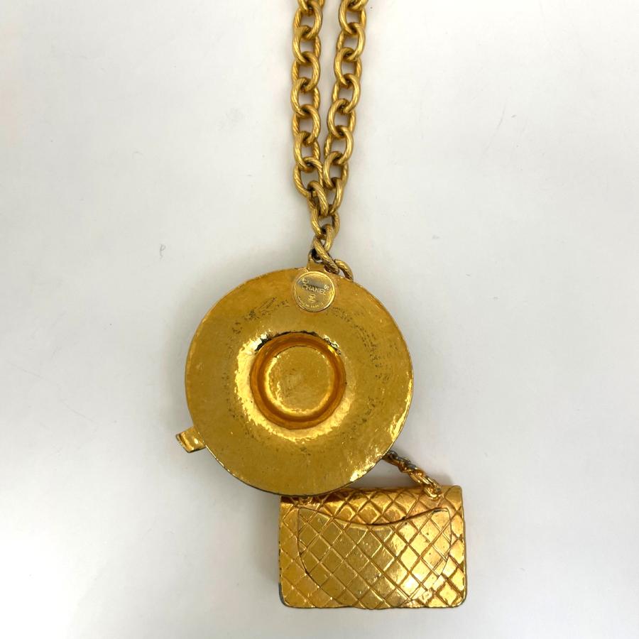 CHANEL（シャネル） ココマーク ネックレス マトラッセ 麦わら