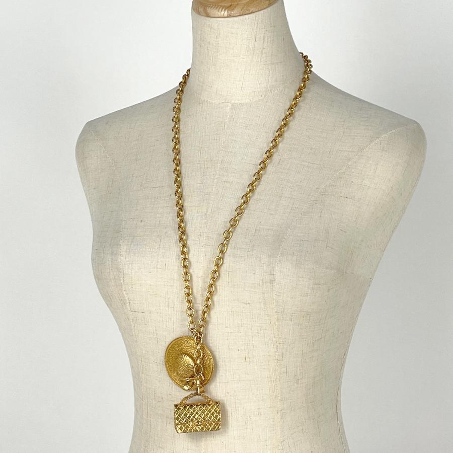 CHANEL（シャネル） ココマーク ネックレス マトラッセ 麦わら