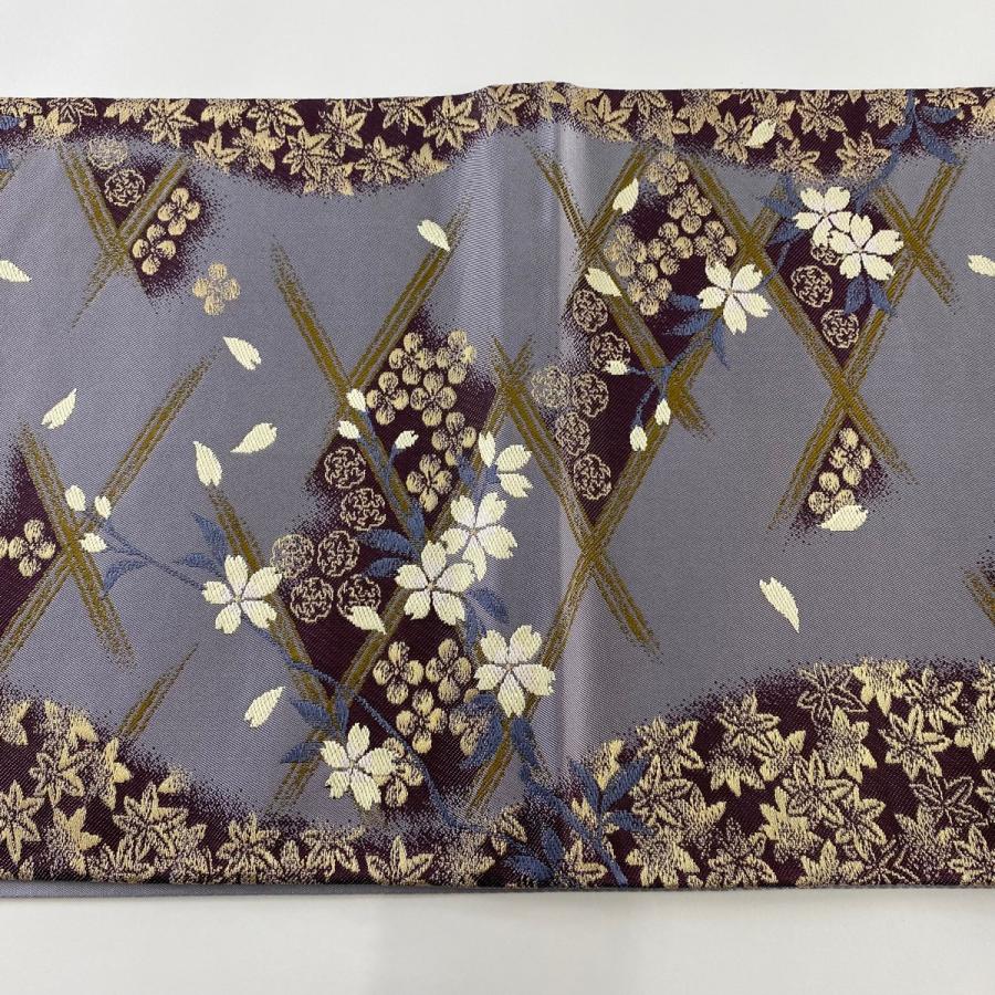 坂東三津五郎 袋帯 六通柄 正絹 源氏香 吹き寄せ 春秋 桜 未使用 イ