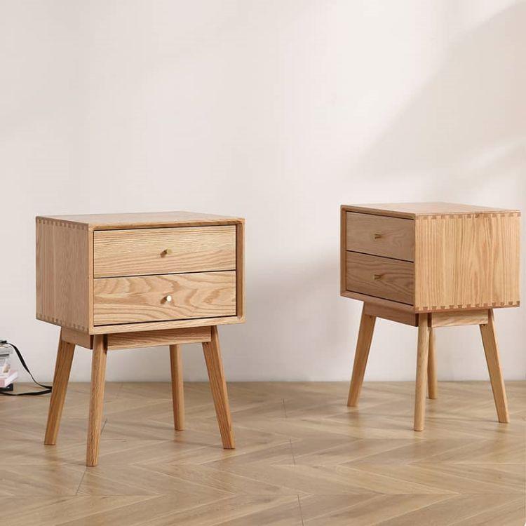 幅45m」ナイトテーブル 収納 引き出し ナチュラル オーク 無垢材 北欧