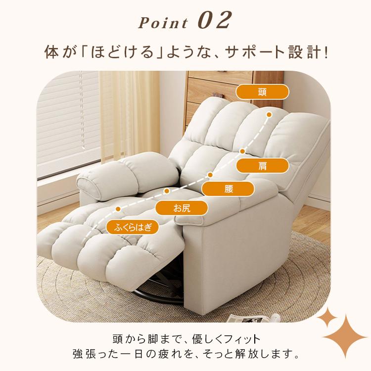 電動リクライニングソファ 1人掛け ハイバック リクライニング 手動