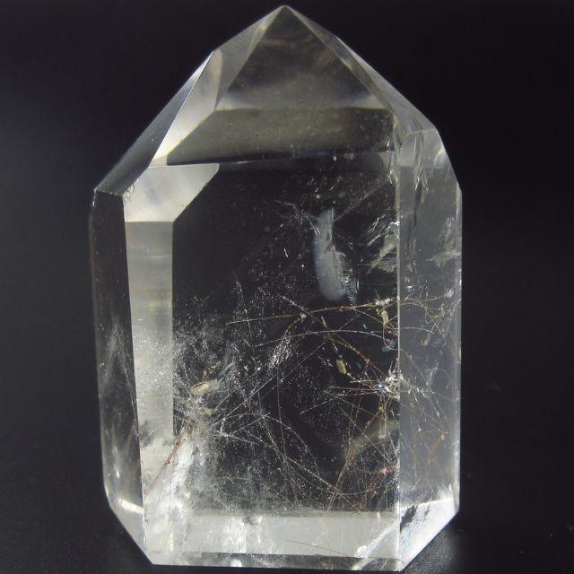 水晶 ポイント ルチルクォーツ エンジェルヘアー 置物 ラビットヘアー