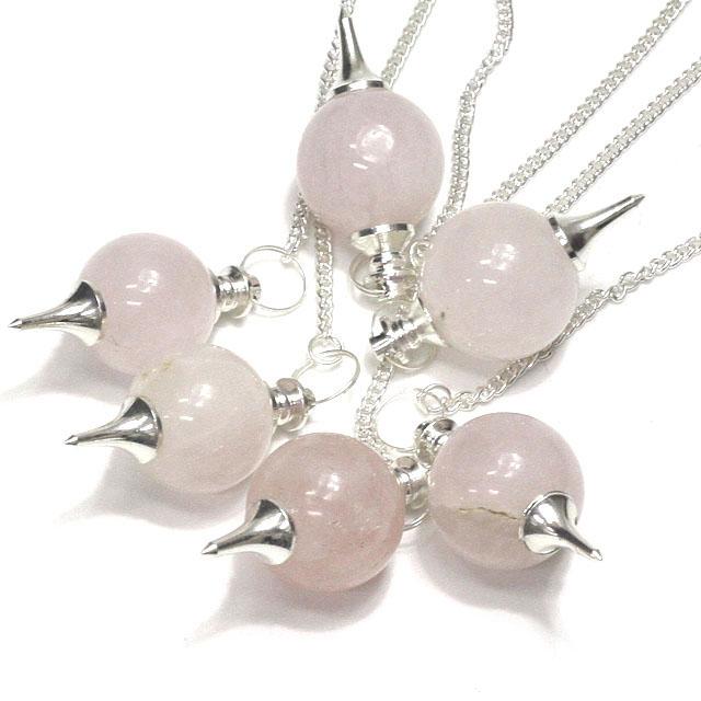 ペンデュラム ローズクォーツ ボール型 ダウジング パワーストーン