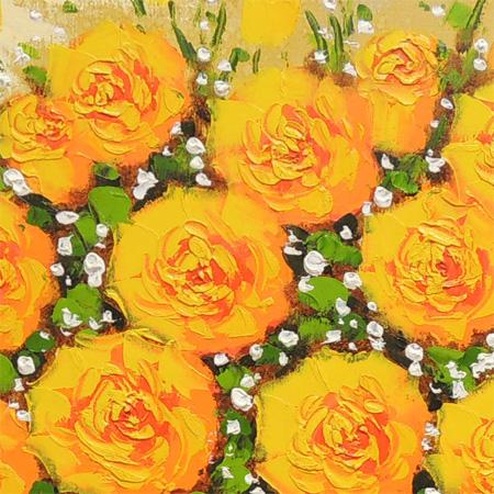 絵画 油絵 黄色いばら （SOO） 【肉筆】【油絵】【花】 : 掛け軸・絵画