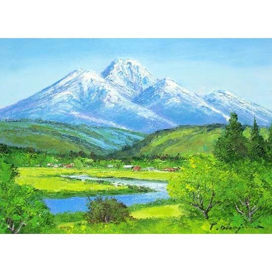 油彩画 「妙高山・春」鳥居敏文 油彩画 「妙高山・春」鳥居敏文