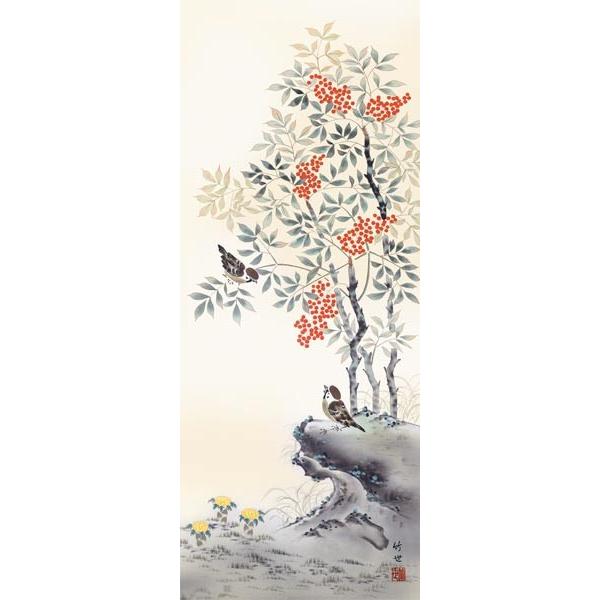 古美術 掛軸 隆大作 白梅花雀 共箱付 花鳥画 古美術 掛軸 隆大作 白