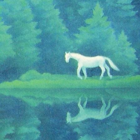 東山魁夷 緑響く 絵画 【複製】【美術印刷】【巨匠】【変型特寸