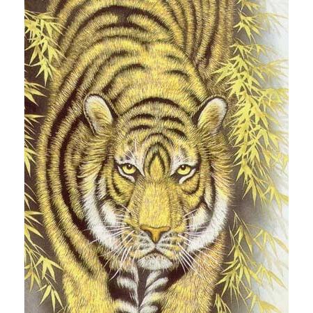 掛け軸 猛虎 (高松石華) 【肉筆】【掛軸】【一間床・半間床】【虎