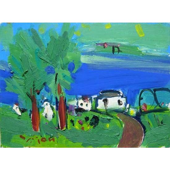 佐藤鐵仙「イブの誘惑 B」陶板に油彩 油絵 サイン入り 中古 美品 佐藤