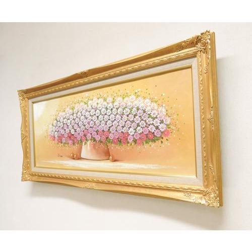 絵画 油絵 マーガレット （SOO） 【肉筆】【油絵】【花】【横長