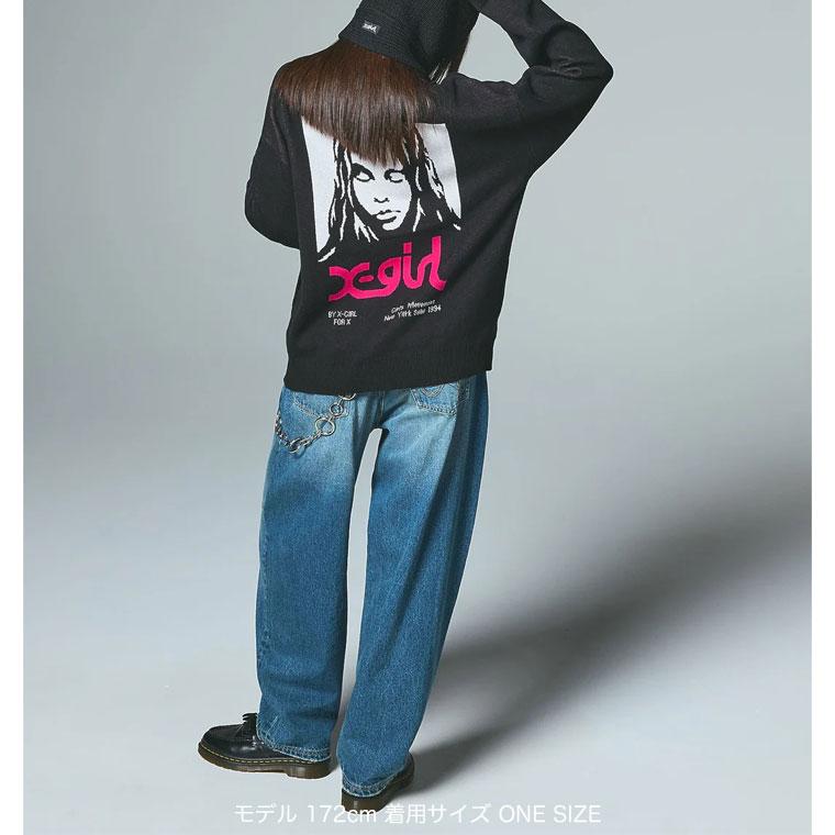 X-girl（エックスガール） ニット FACE JACQUARD KNIT TOP ジャガード