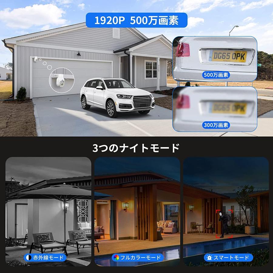 アキバガジェット 防犯カメラ poe給電 屋外 PTZ 2台セット 家庭用 監視