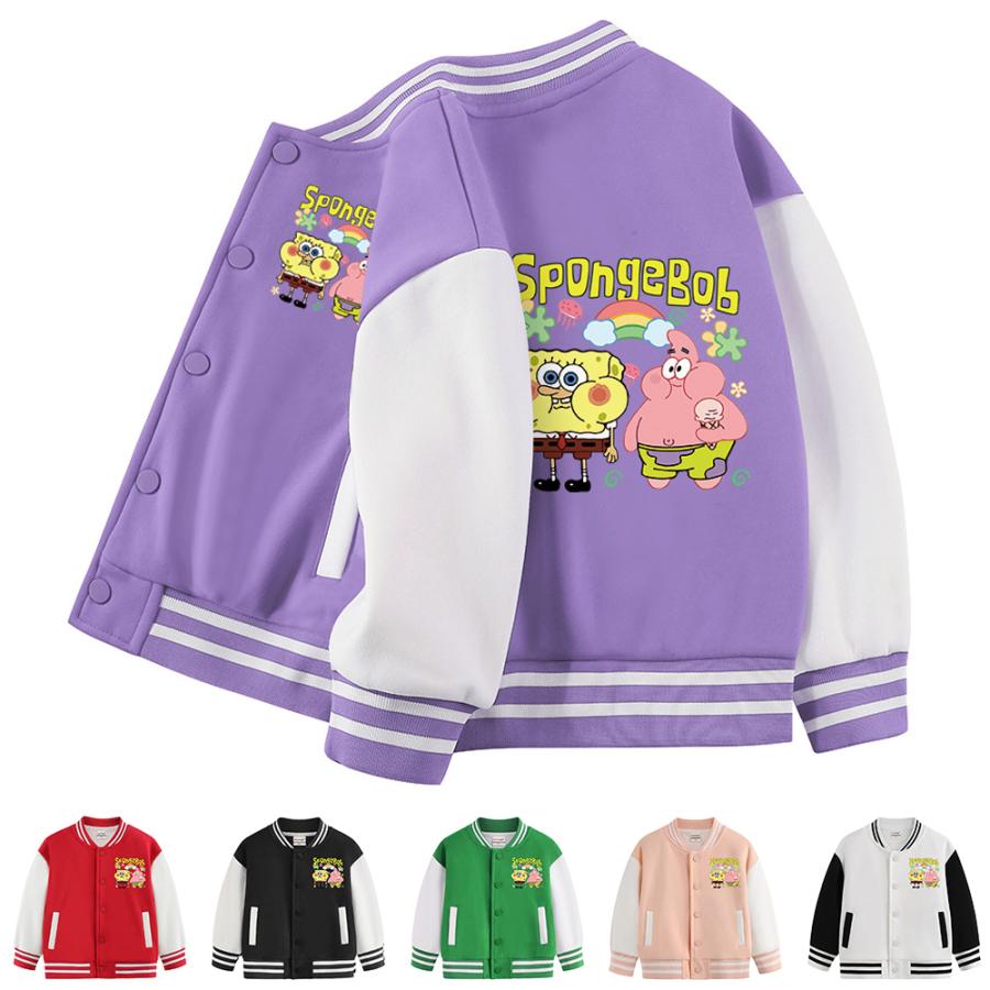 スポンジボブ スタジャン コットン 子供服 スカジャン キッズ 男の子