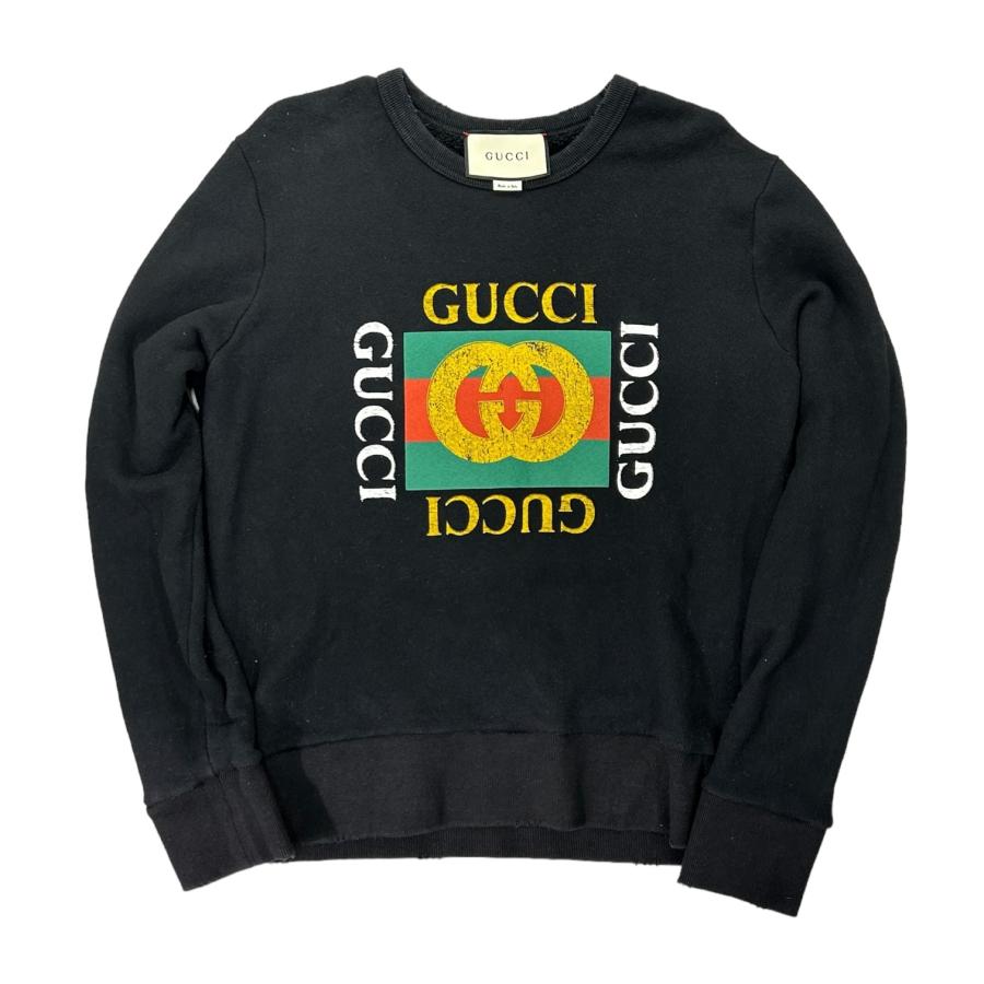 GUCCI（グッチ） 454569-X5J57 ビンテージロゴ ダメージ加工 クルー