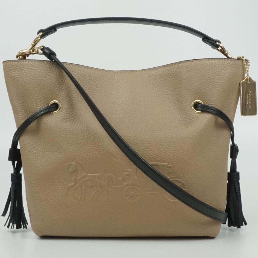 COACH（コーチ） CA164 2WAYバッグ グレージュ系 ブラック