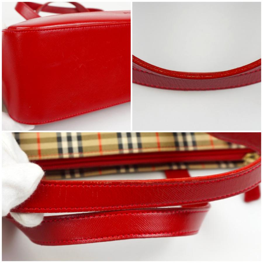 BURBERRY（バーバリー） ノバチェック ハンドバッグ ベージュ系 レッド