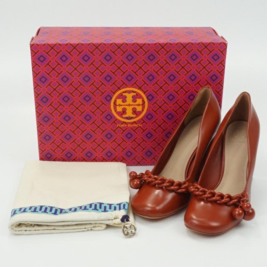 TORY BURCH（トリーバーチ） 44916 チャンキーヒールパンプス ブラウン