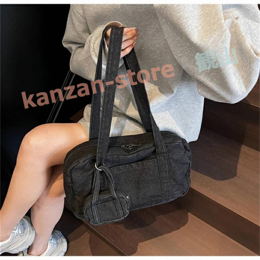 ショルダーバッグ デニム ボストンバッグ レディース肩掛けバッグ