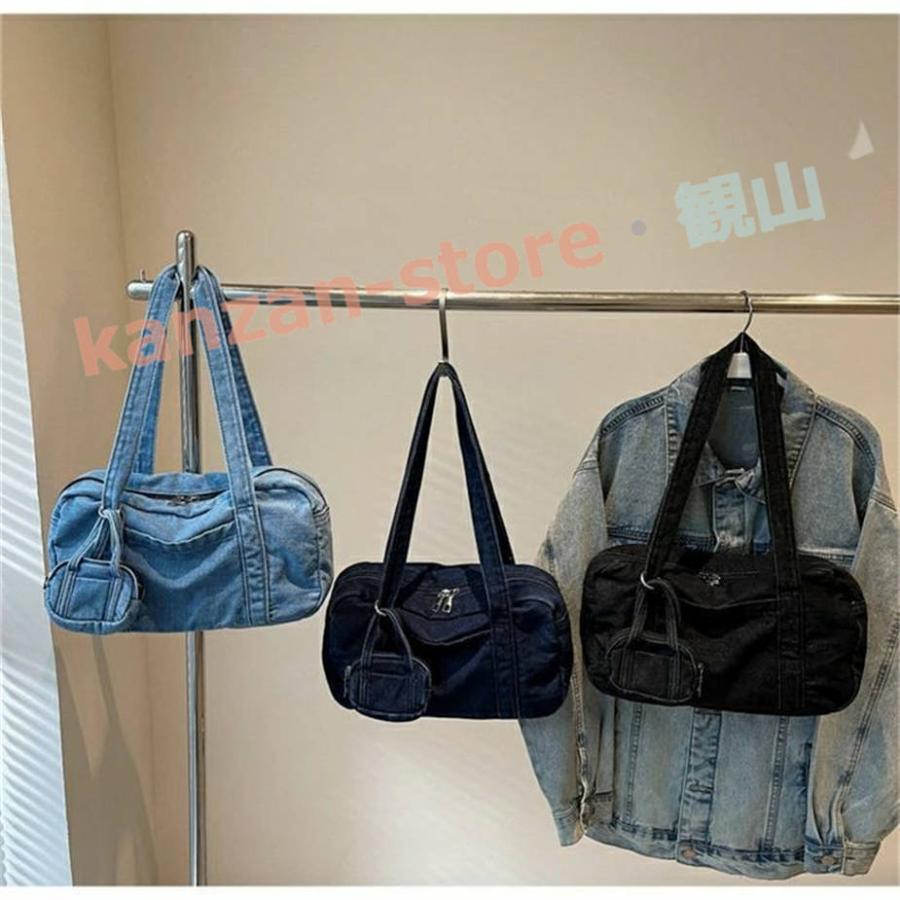 ショルダーバッグ デニム ボストンバッグ レディース肩掛けバッグ