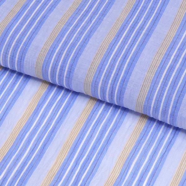 20%OFFセール 小千谷縮 着物 小千谷ちぢみ 吉新織物 水色 青 縞