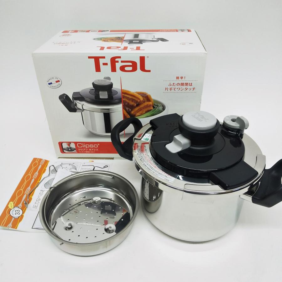 T-fal クリプソ オアシス 4L ワンタッチ開閉圧力なべ 2-4人用 4合