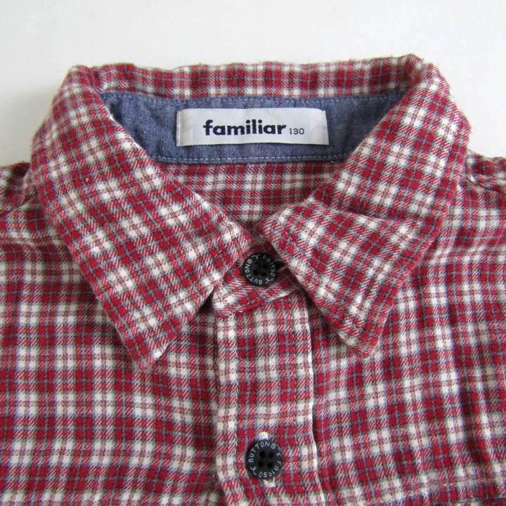ファミリア 長袖シャツ トップス チェック柄 キッズ 男の子用 130