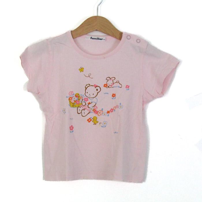 ファミリア 半袖Tシャツ トップス リアちゃん 肩スナップ キッズ