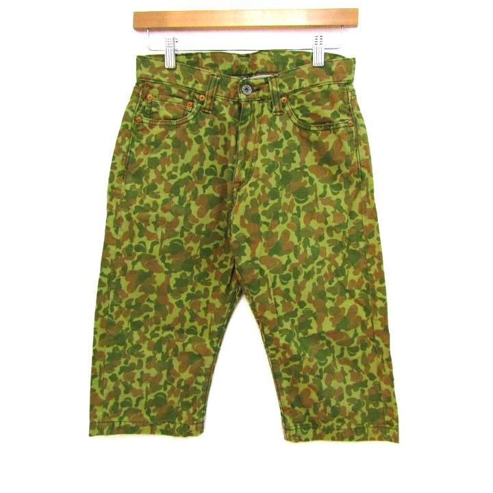 桃太郎ジーンズ デニムパンツ ボトムス ハーフ カモフラ柄 迷彩 日本製
