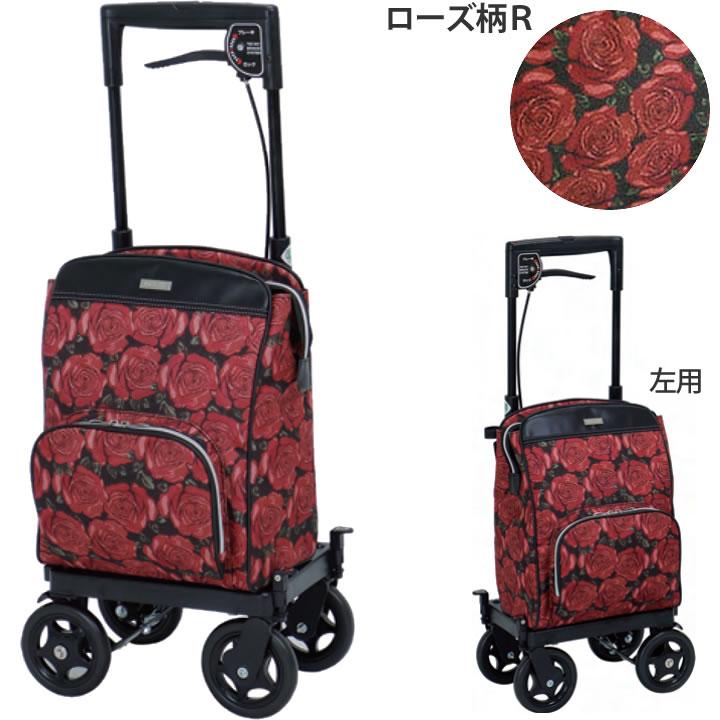 島製作所 シルバーカー メロディ プリモ ローズ柄R キルティングBK