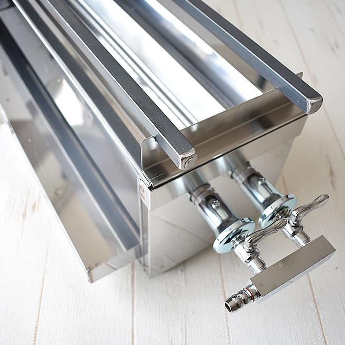 18-0ステンレス 焼き鳥コンロ ガス用 2本バーナー 中 プロパンガス（km