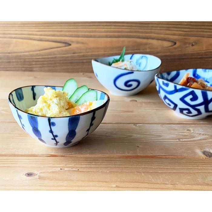 小鉢 おしゃれ 藍染め 楕円 3.5鉢 11cm 和食器 選べる3柄 和柄 鉢