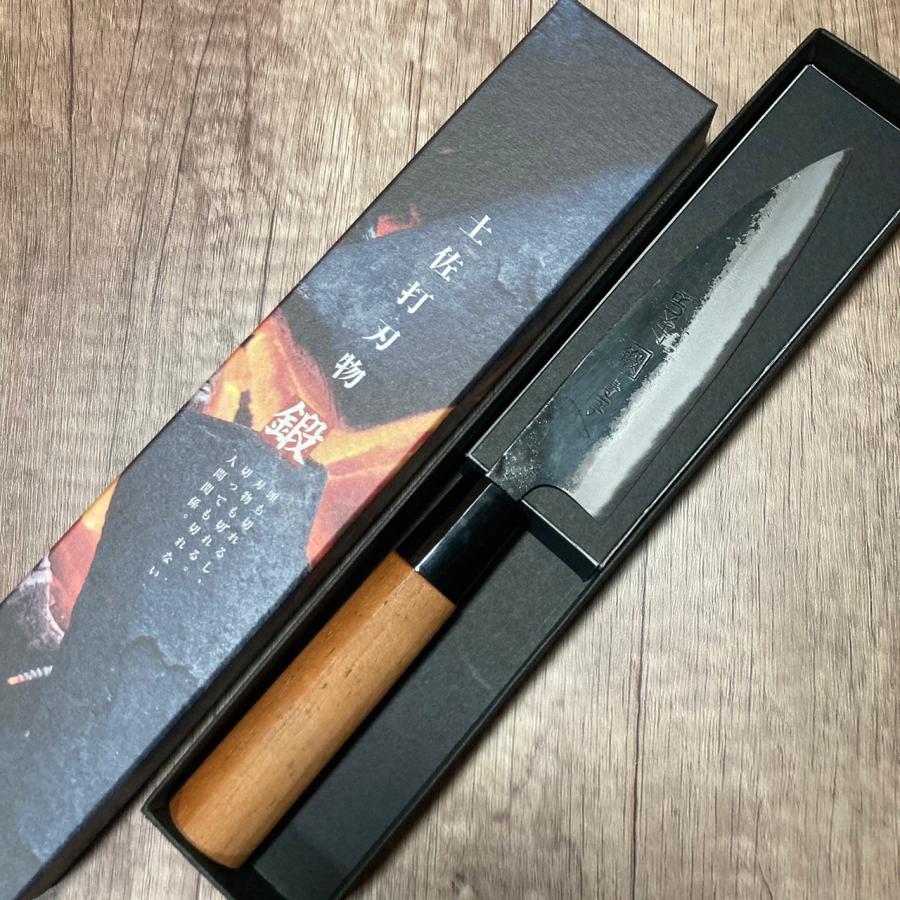 ZAKURI 小柳刃包丁 120mm 12cm 青紙ニ号 青ニ鋼 両刃 黒打仕上げ 土佐