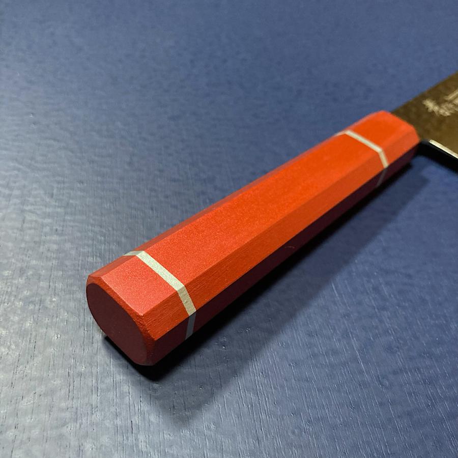 堺孝行 牛刀 包丁 和牛刀 210mm 皇赤柄 樫漆柄 VG10 V金10号 33層槌目