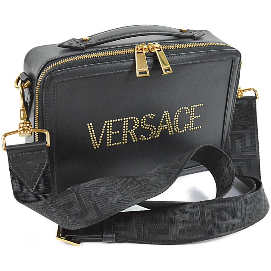 VERSACE（ヴェルサーチェ） ヴェルサーチ 超美品 レザー スタッズ ロゴ