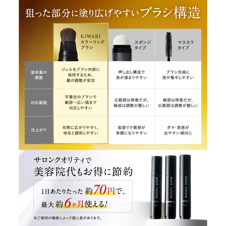 綺和美 白髪隠し 3本セット 生え際 部分染め スティック 部分 白髪染め