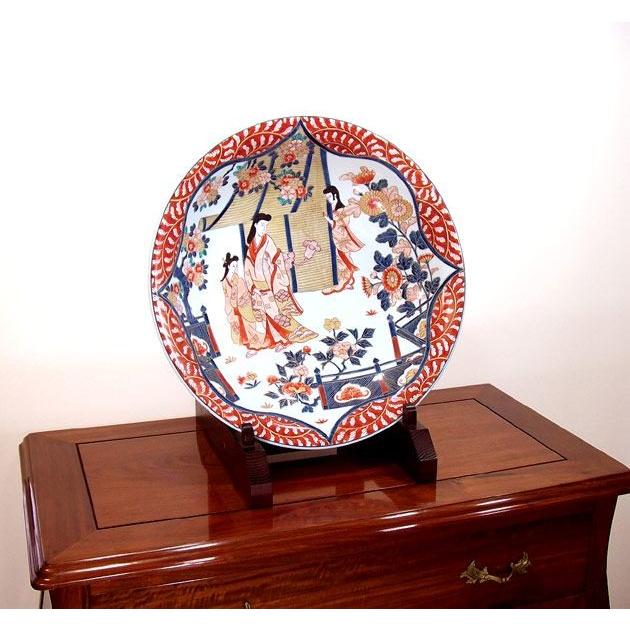 伊万里様式金彩唐草割元禄美人絵飾り大皿｜有田焼 陶芸作家 藤井錦彩作