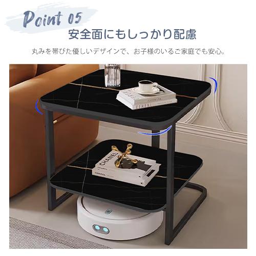 9%OFFクーポン☆サイドテーブル セラミック天板 大理石調 幅50 60 70