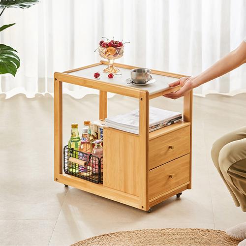 9%OFFクーポン☆ナイトテーブル サイドテーブル 竹製 おしゃれ 2色 幅