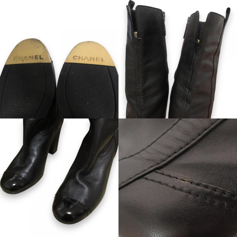 CHANEL（シャネル） 美品 レザー ニーハイブーツ ロングブーツ 37C 約