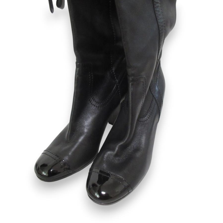 CHANEL（シャネル） 美品 レザー ニーハイブーツ ロングブーツ 37C 約