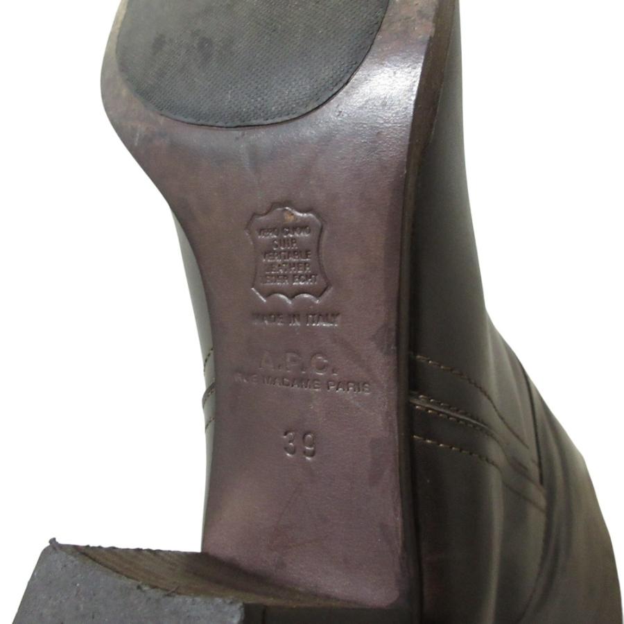 A.P.C.（アーペーセー） 良品 レザーロングブーツ 39 24.5cm ブラウン