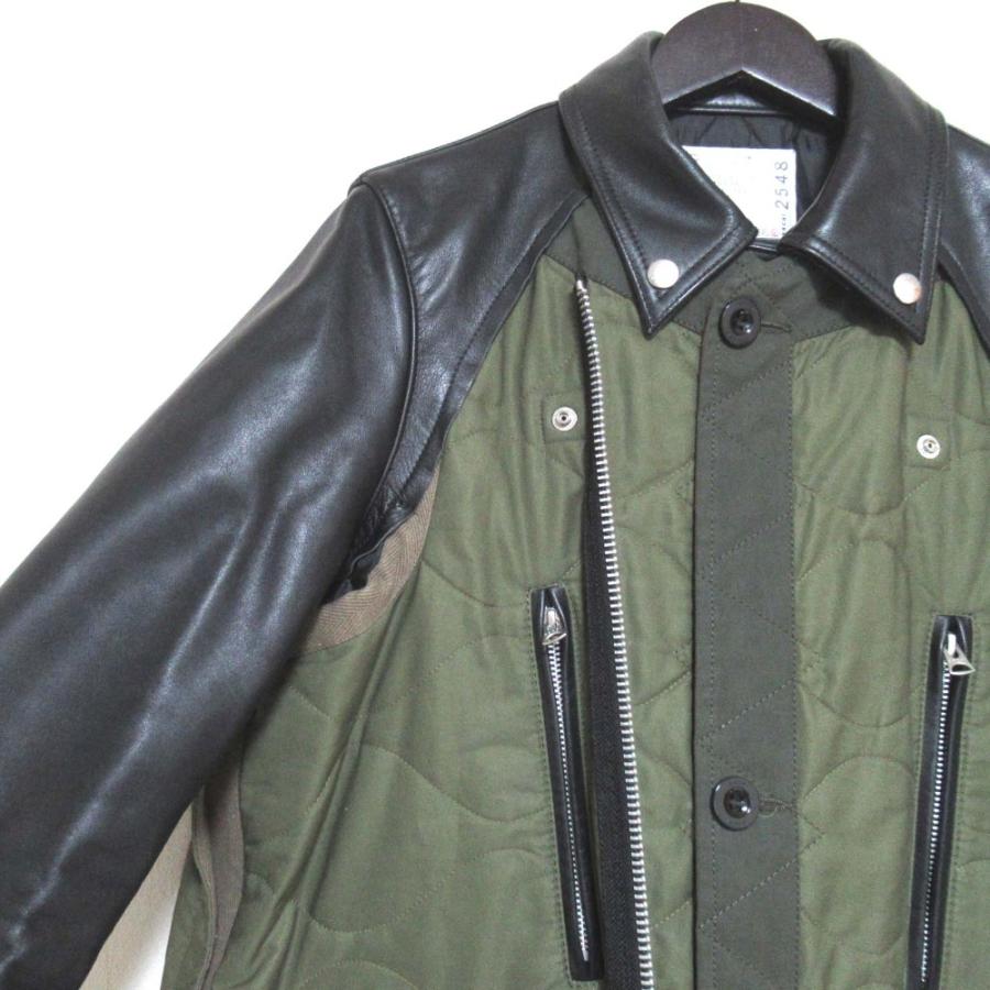 sacai（サカイ） 美品 21AW sacai キルティング×レザー ドッキング