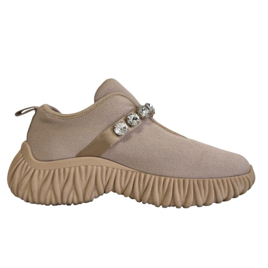 miu miu（ミュウミュウ） 良品 マテラッセソール クリスタルビジュー