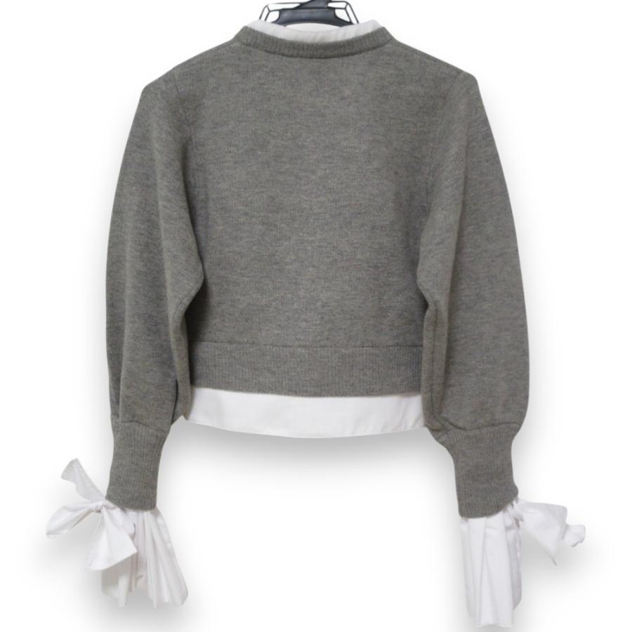 未使用 Bibiy ビビィ ANGELIQUE KNIT 異素材ドッキング 袖リボン 長袖