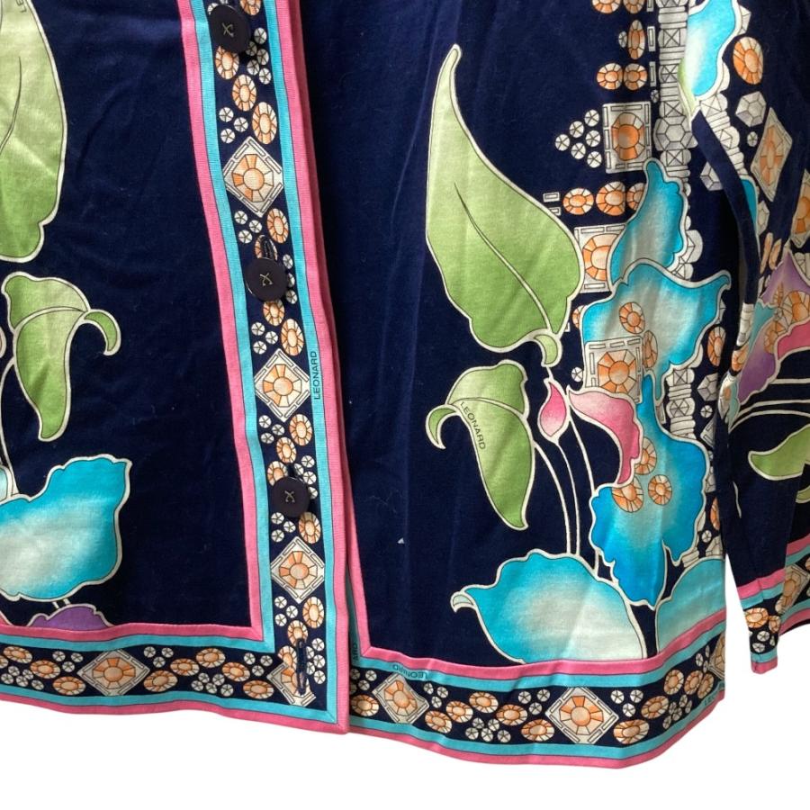 LEONARD FASHION 美品 レオナール ジュエリープリント カーディガン