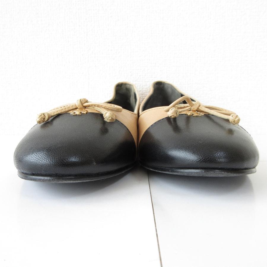 TORY BURCH（トリーバーチ） 良品 レザー バイカラー バレエシューズ