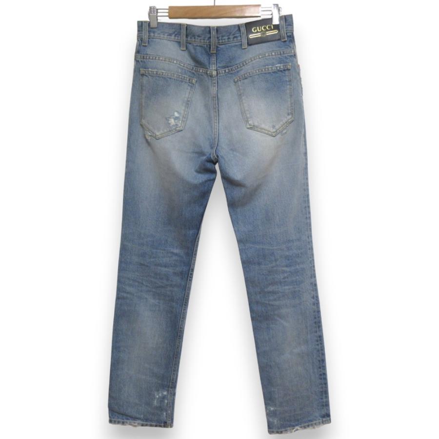 GUCCI（グッチ） 美品 ダメージ加工 ロゴパッチ デニムパンツ ジーンズ