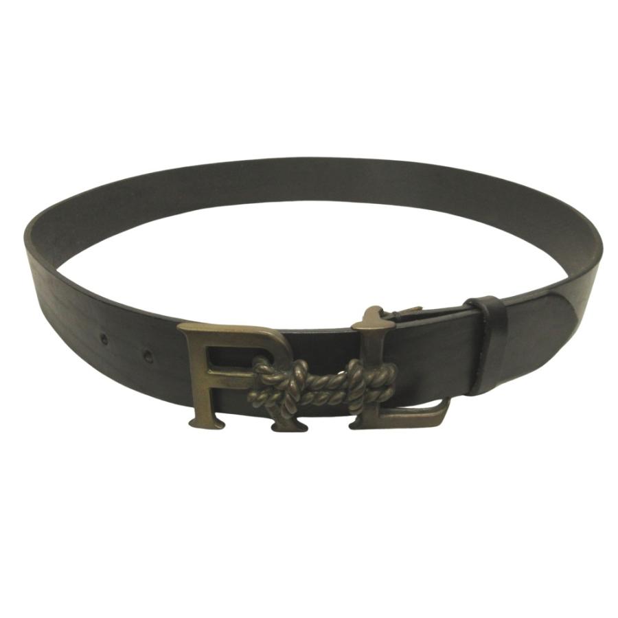 良品 RALPH LAUREN ラルフローレン レザー ベルト ロゴ ロープモチーフ