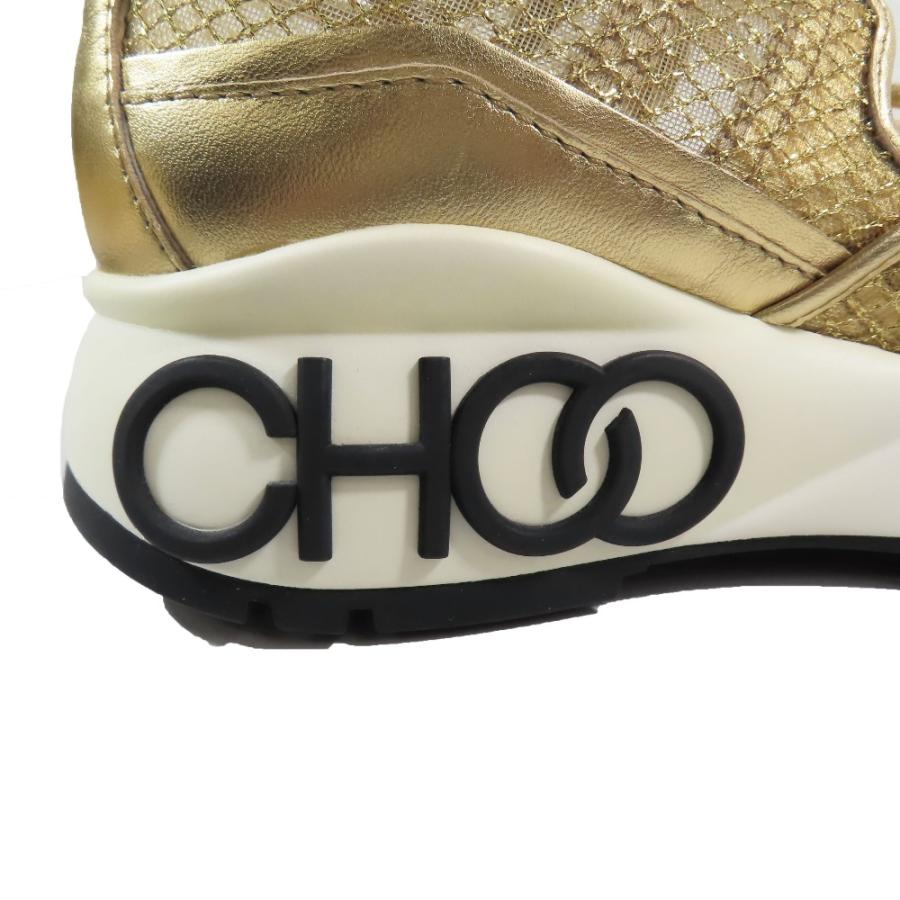JIMMY CHOO（ジミーチュウ） 未使用 Gold Mesh Leather Sneakers