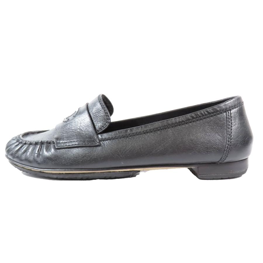 CHANEL（シャネル） 良品 ローファー ココマーク刺繍 レザー